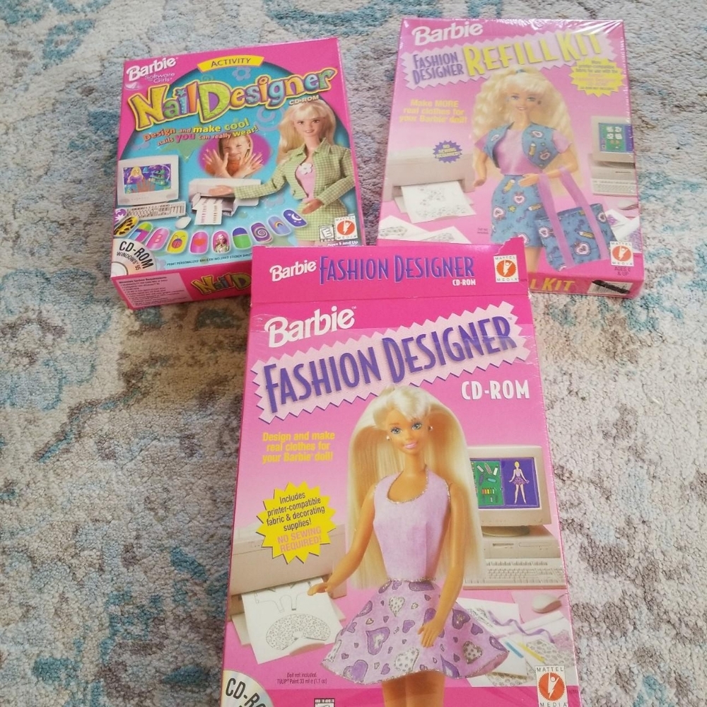 90s Barbie software for girls lot of 3